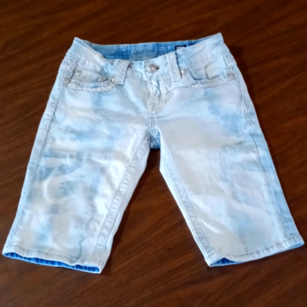 Miss Me Denim Irene Bermuda White Wash Jean Shorts